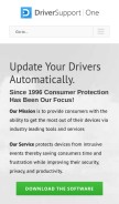 How drivershq.com looks like on a mobile device such as an iPhone.