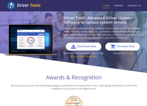 How drivertonics.com looks like on a tablet such as an iPad.