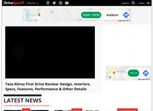 How drivespark.com looks like on a tablet such as an iPad.