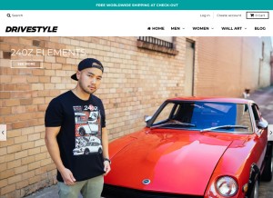 How drivestylestore.com looks like on a tablet such as an iPad.