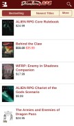 How drivethrurpg.com looks like on a mobile device such as an iPhone.