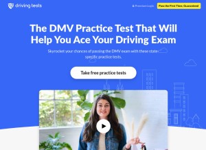 How driving-tests.org looks like on a tablet such as an iPad.