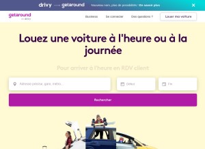 How drivy.com looks like on a tablet such as an iPad.