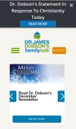 How drjamesdobson.org looks like on a mobile device such as an iPhone.