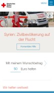 How drk.de looks like on a mobile device such as an iPhone.