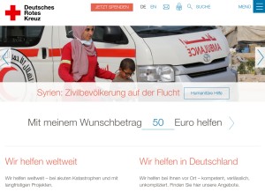 How drk.de looks like on a tablet such as an iPad.