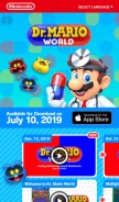 How drmario-world.com looks like on a mobile device such as an iPhone.