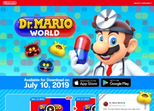 How drmario-world.com looks like on a tablet such as an iPad.