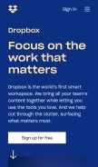How dropbox.com looks like on a mobile device such as an iPhone.