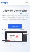 How droplr.com looks like on a mobile device such as an iPhone.