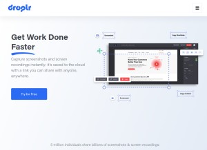 How droplr.com looks like on a tablet such as an iPad.