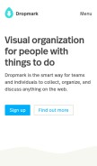 How dropmark.com looks like on a mobile device such as an iPhone.
