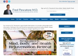 How drpescatore.com looks like on a tablet such as an iPad.