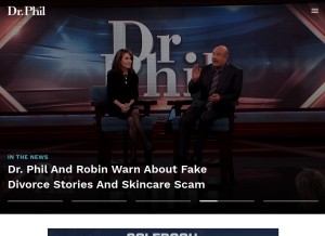 How drphil.com looks like on a tablet such as an iPad.