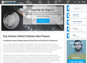 How drugabuse.com looks like on a tablet such as an iPad.