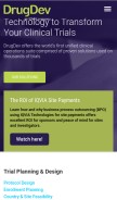 How drugdev.com looks like on a mobile device such as an iPhone.