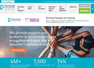 How drugfree.org looks like on a tablet such as an iPad.