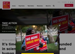 How drugpolicy.org looks like on a tablet such as an iPad.