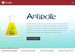 How druide.com looks like on a tablet such as an iPad.