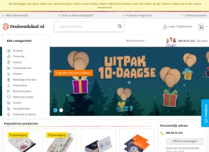 How drukwerkdeal.nl looks like on a tablet such as an iPad.