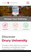 How drury.edu looks like on a mobile device such as an iPhone.