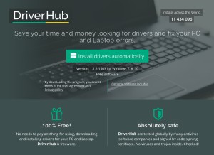 How drvhub.net looks like on a tablet such as an iPad.