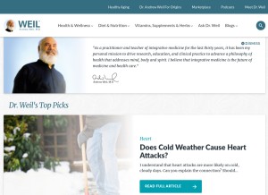 How drweil.com looks like on a tablet such as an iPad.