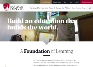 How du.edu looks like on a tablet such as an iPad.