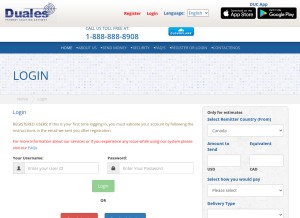 How duales.com looks like on a tablet such as an iPad.