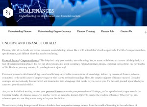How dualfinances.com looks like on a tablet such as an iPad.