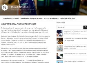 How dualfinances.fr looks like on a tablet such as an iPad.