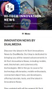 How dualmedia.com looks like on a mobile device such as an iPhone.