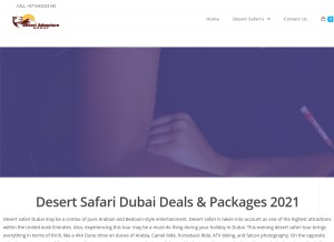 How dubaidesertsafari.com looks like on a tablet such as an iPad.