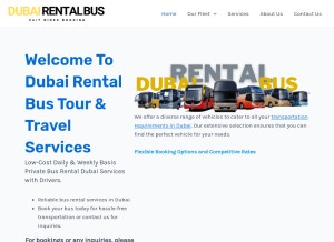How dubairentalbus.com looks like on a tablet such as an iPad.
