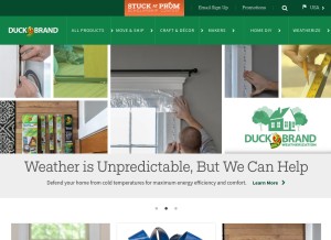 How duckbrand.com looks like on a tablet such as an iPad.