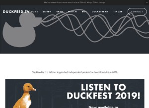 How duckfeed.tv looks like on a tablet such as an iPad.