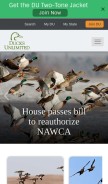How ducks.org looks like on a mobile device such as an iPhone.