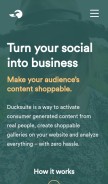 How ducksuite.com looks like on a mobile device such as an iPhone.