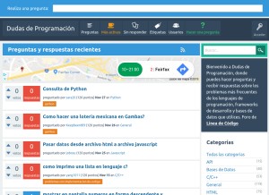 How dudasprogramacion.com looks like on a tablet such as an iPad.