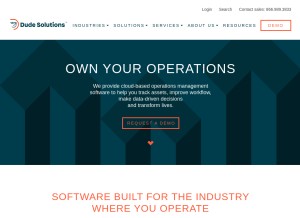 How dudesolutions.com looks like on a tablet such as an iPad.