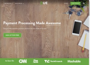 How due.com looks like on a tablet such as an iPad.