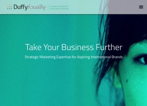 How duffy.agency looks like on a tablet such as an iPad.