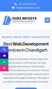 How dukeinfosys.com looks like on a mobile device such as an iPhone.