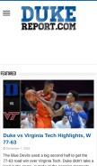 How dukereport.com looks like on a mobile device such as an iPhone.