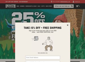 How duluthtrading.com looks like on a tablet such as an iPad.