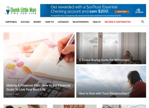 How dumblittleman.com looks like on a tablet such as an iPad.