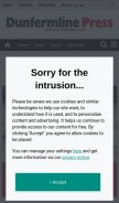 How dunfermlinepress.com looks like on a mobile device such as an iPhone.