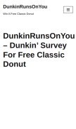 How dunkinrunsonyou.com.co looks like on a mobile device such as an iPhone.