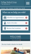 How dupagemedicalgroup.com looks like on a mobile device such as an iPhone.