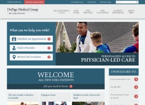 How dupagemedicalgroup.com looks like on a tablet such as an iPad.